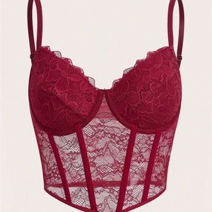 Red shein corset top